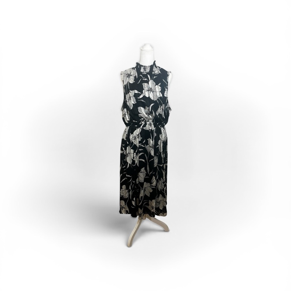 torrid Black Floral High-Neck Sleeveless Midi Dress